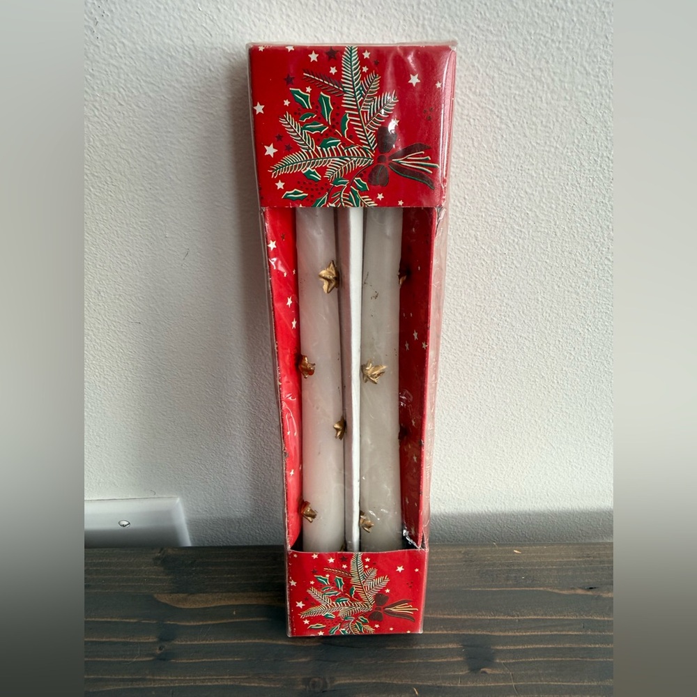 Vintage 10” Christmas taper candles